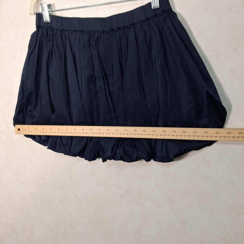 The Drop Lillie Bubble Hem Mini‎ Skirt Womens Size S Navy Blue Cotton Blend - Picture 3 of 9